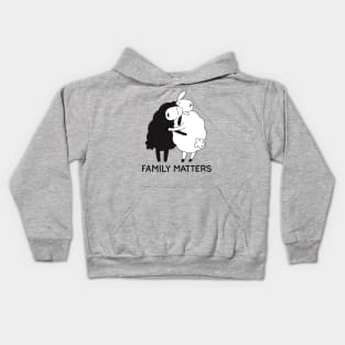 Black sheep and white sheep Kids Hoodie